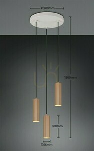 Závesné svietidlo Trio SOKA 367730365, kávovohnedé, 3×GU10, Ø28 cm small 5