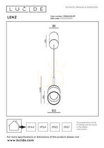 Vonkajšie závesné LED svietidlo Lucide LENZ 33806/08/97 IP54 prírodné séria LENZ small 4