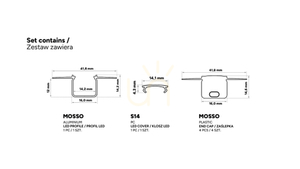 TEKKNI MOSSO set čierny, mliečne tienidlo 2 m 2 TEKKNI MOSSO set čierny, mliečne tienidlo 2 m small 2