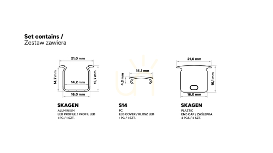Náhľad TEKKNI SKAGEN set čierny, mliečny tienidlo 3 m TEKKNI SKAGEN set čierny, mliečny tienidlo 3 m