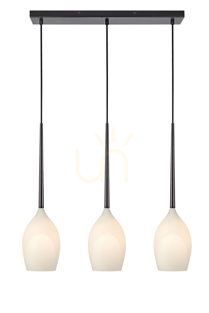Závěsné svítidlo Markslojd SALUT 3L 106808 bílé/černé sklo kov 63 cm