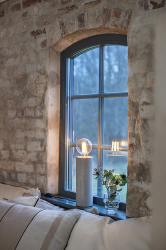 Skontrolujte Stolová lampa Markslojd LEGNA 108756 sivá drevená 28 cm