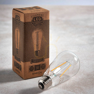 LED žiarovka E27 Endon priehľadná sklenená hruška 2W small 4