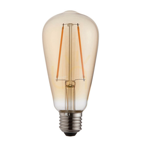 Skontrolujte E27 LED žiarovka hruška jantárová Endon 2 W sklo 6,4 cm