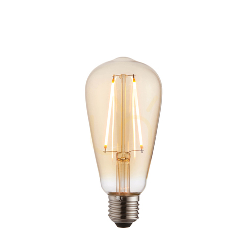 Skontrolujte E27 LED žiarovka hruška jantárová Endon 2 W sklo 6,4 cm