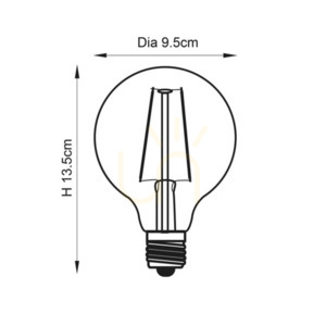 LED filamentová žiarovka Endon 77109 E27 jantárová 2 W Ø 9,5 cm small 1