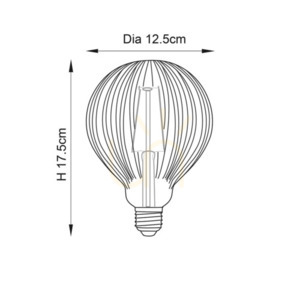 Dekoratívna LED žiarovka Ribb E27 4W 400lm 2000K jantárová globe G125 Ø12,5 cm 80179 Endon small 2
