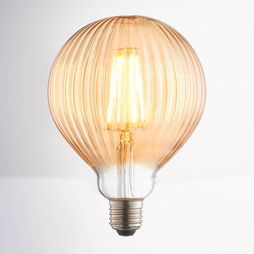 Skontrolujte Žiarovka E27 Endon Ribb Amber sklo 4 W 12,5 cm