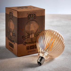 Dekoratívna LED žiarovka Ribb E27 4W 400lm 2000K jantárová globe G125 Ø12,5 cm 80179 Endon small 5