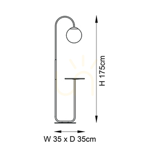 Stojacia lampa Endon Halo čierna oceľ a sklo E14 175 cm small 2