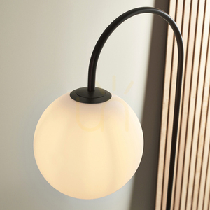 Stojacia lampa Endon Halo čierna oceľ a sklo E14 175 cm small 8