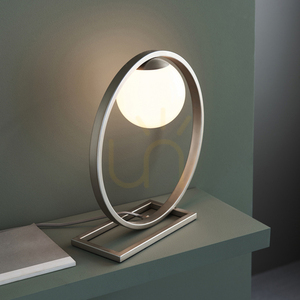 Stolová lampa Endon Enzo strieborná oceľ a sklo small 6