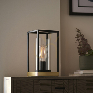 Stolová lampa Endon Caleb Brass z mosadze a skla, E27 small 3