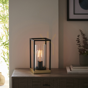 Stolová lampa Endon Caleb Brass z mosadze a skla, E27 small 4
