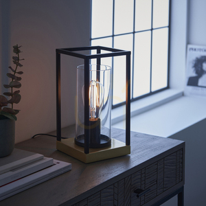 Stolová lampa Endon Caleb Brass z mosadze a skla, E27 small 6