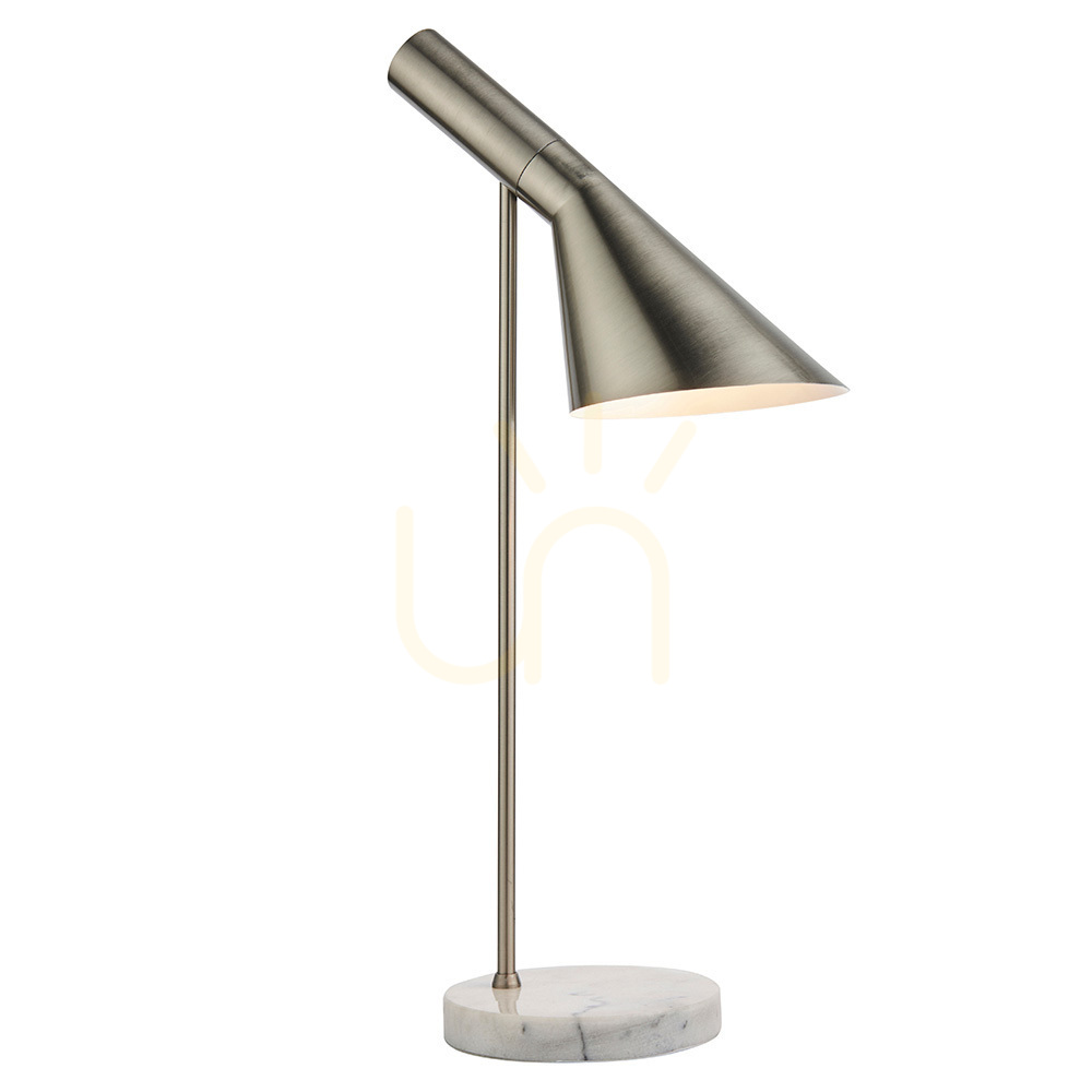 Stolová lampa Endon Carlo sivá oceľ a mramor E27