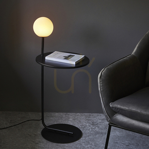 Stojacia lampa Endon Halo čierna oceľ a sklo G9 small 2