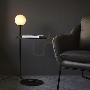 Stojacia lampa Endon Halo čierna oceľ a sklo G9 small 3