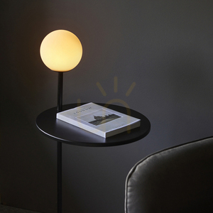 Stojacia lampa Endon Halo čierna oceľ a sklo G9 small 5