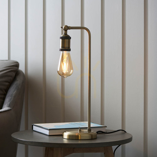 Skontrolujte Stolová lampa Endon Hal v staromosadznom vyhotovení, E27, 45,3 cm