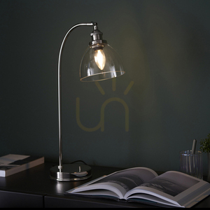 Stolová lampa Endon Hansen strieborná oceľ a sklo E14 3 Stolová lampa Endon Hansen strieborná oceľ a sklo E14 small 3