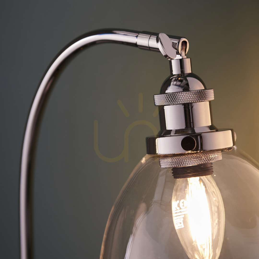 Displej Stolová lampa Endon Hansen strieborná oceľ a sklo E14 Stolová lampa Endon Hansen strieborná oceľ a sklo E14