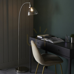 Stojanová lampa Endon Hansen strieborná oceľ a sklo E27 small 5