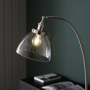 Stojanová lampa Endon Hansen strieborná oceľ a sklo E27 small 7