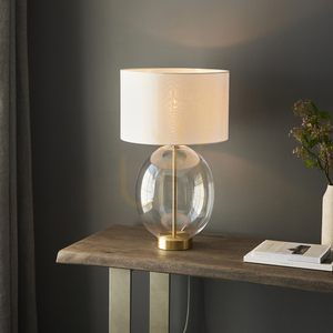 Stolová lampa Endon KELDA OVAL, mosadz a sklo, dotykový stmievač, 57,8 cm small 3