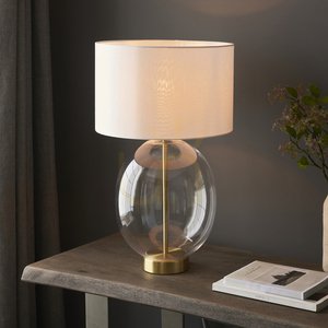 Stolová lampa Endon KELDA OVAL, mosadz a sklo, dotykový stmievač, 57,8 cm small 4