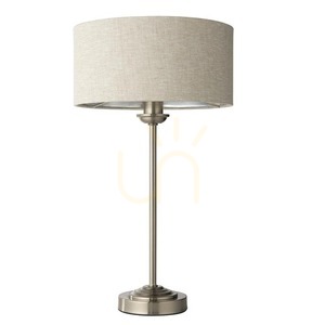 Stolová lampa Endon Highclere kefovaný chróm prírodný ľan E14 44,7 cm small 9