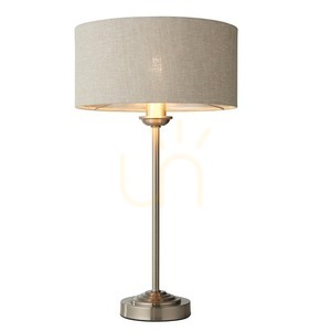 Stolová lampa Endon Highclere kefovaný chróm prírodný ľan E14 44,7 cm small 0