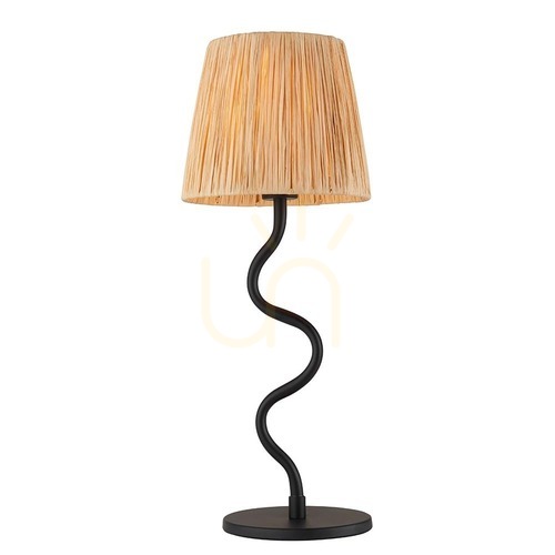 Skontrolujte Stolová lampa Endon Wriggle čierna ratanová kovová E14 45,7 cm