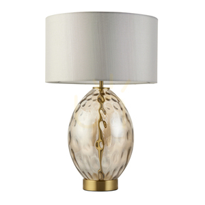Stolová lampa Endon Elin Dimple Brass, E27, mosadz, vintage biela, 53,5 cm 1 Stolová lampa Endon Elin Dimple Brass, E27, mosadz, vintage biela, 53,5 cm small 1