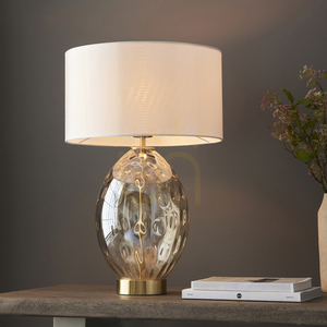 Stolová lampa Endon Elin Dimple Brass, E27, mosadz, vintage biela, 53,5 cm 3 Stolová lampa Endon Elin Dimple Brass, E27, mosadz, vintage biela, 53,5 cm small 3