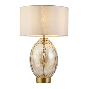 Stolová lampa Endon Elin Dimple Brass, E27, mosadz, vintage biela, 53,5 cm 0 Stolová lampa Endon Elin Dimple Brass, E27, mosadz, vintage biela, 53,5 cm small 0
