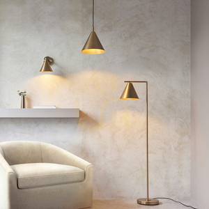 Stojacia lampa Endon Cape s nastaviteľným ramenom, starožitná mosadz, E27, 102369 small 1