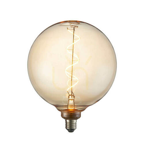 Skontrolujte Lampa Endon špirála jantárová sklo oceľ E27 4W 20 cm