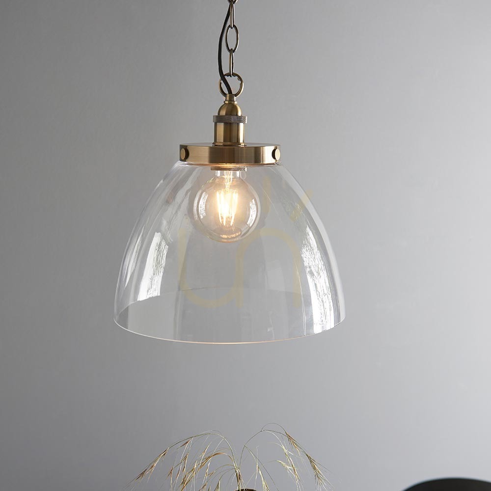 Displej Závesné svietidlo Endon Hansen Grand Brass E27 mosadzné sklo 33 cm Závesné svietidlo Endon Hansen Grand Brass E27 mosadzné sklo 33 cm