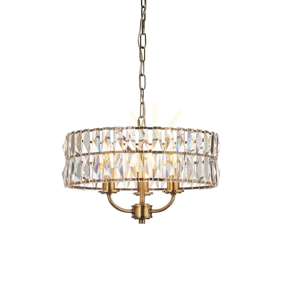 Függőlámpa Endon Clifton sárgaréz 3 lámpás E14 38,5 cm