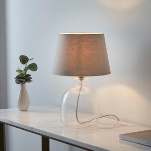 Stolová lampa Endon Lyra & Cici sivá sklo látka E14 42,8 cm 2 Stolová lampa Endon Lyra & Cici sivá sklo látka E14 42,8 cm small 2