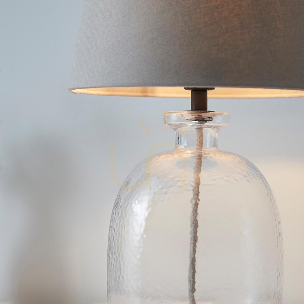Šou Stolová lampa Endon Lyra & Cici sivá sklo látka E14 42,8 cm Stolová lampa Endon Lyra & Cici sivá sklo látka E14 42,8 cm