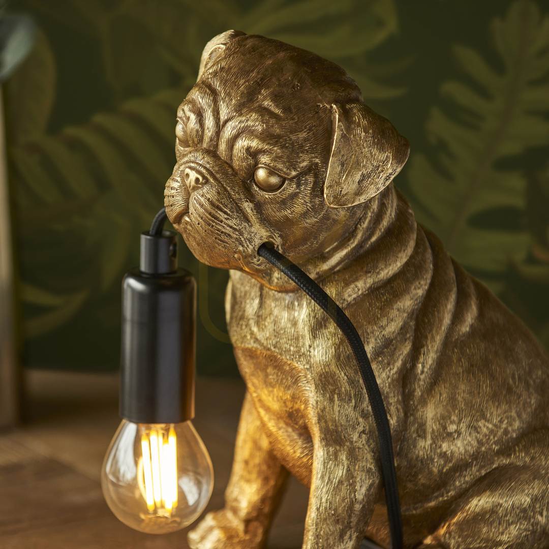 Displej Stolná lampa Endon Mopslík čierna živica oceľ E14 Stolná lampa Endon Mopslík čierna živica oceľ E14