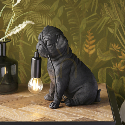 Skontrolujte Stolná lampa Mopslík čierna Endon