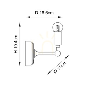 Nabíjateľné nástenné svietidlo Endon Burley 110459 LED 1,5 W, patinovaná mosadz small 8