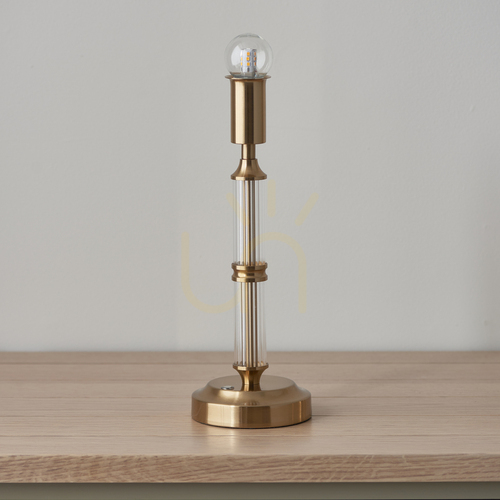 Skontrolujte Stolová lampa Endon Morton dobíjacia mosadzná LED z ocele a akrylu