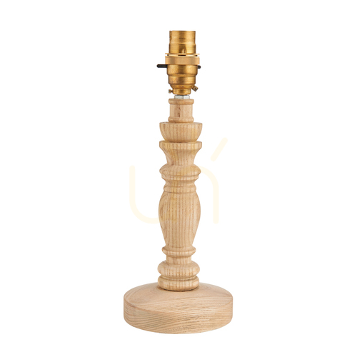 Skontrolujte Základňa stolovej lampy Endon Bibury z jaseňového dreva a mosadze B22 27,2 cm
