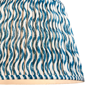 Tienidlo Endon Ripple 111305, látka Marlin Blue so vzorom, kónické ø40/28 cm, výška 27,5 cm, E27/B22 small 1