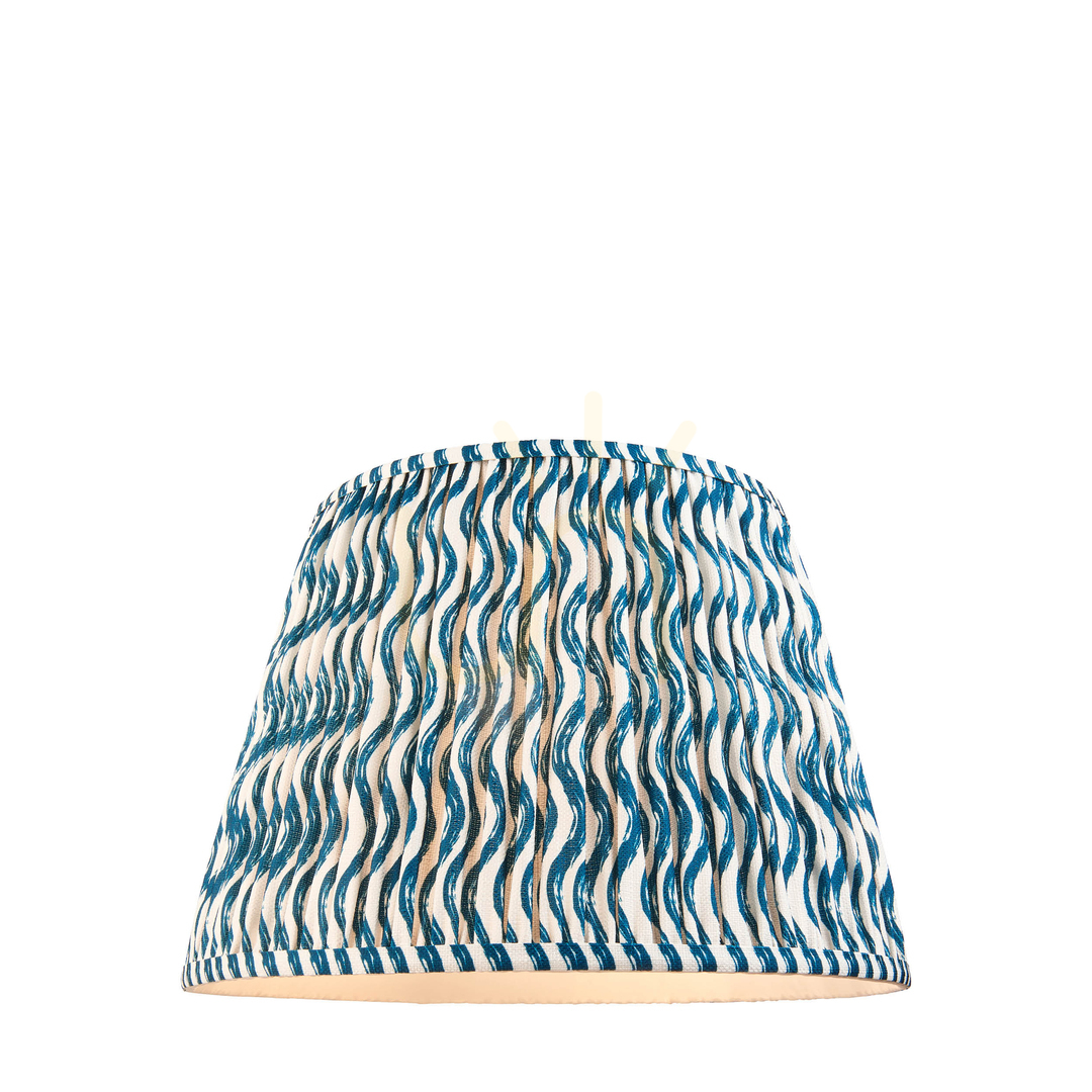 Endon Ripple 111305 lámpaernyő, mintás Marlin Blue szövet, kúpos ø40/28 cm, magasság 27,5 cm, E27/B22