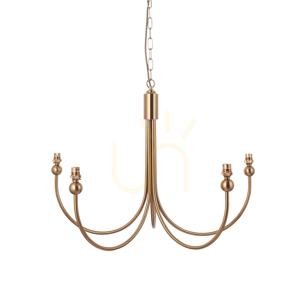 Pendelleuchte Endon Santiago Messing 5-flammig B22 Stahl Ø 75 cm